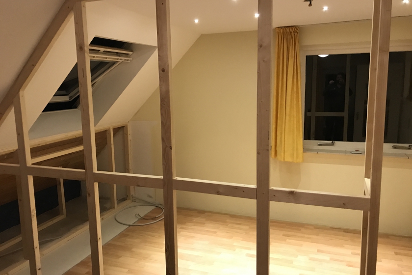 01 scheidingswand plaatsen slaapkamer